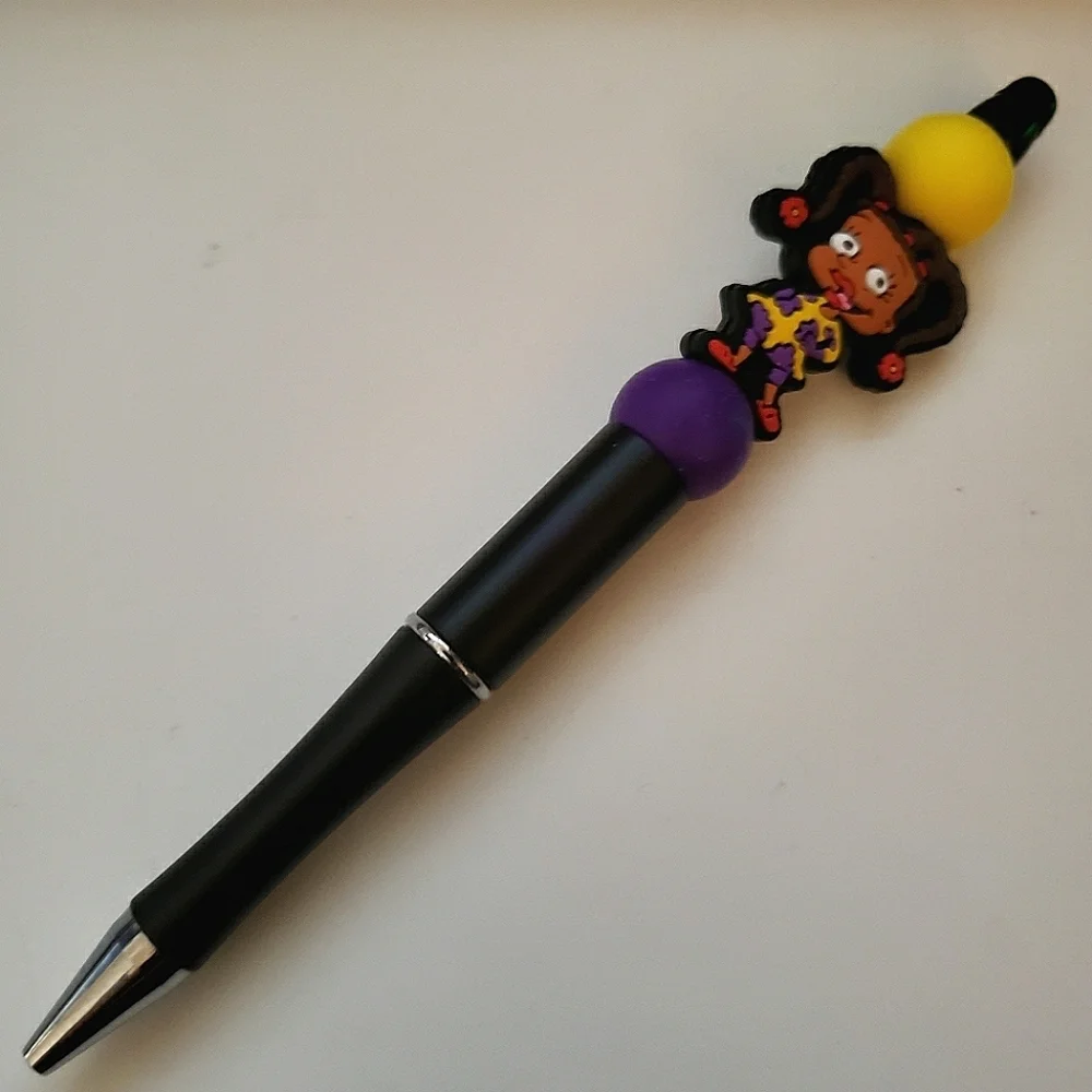 Handmade Rugrats Susie Carmichael Beaded Silicone Focal Bead Pen